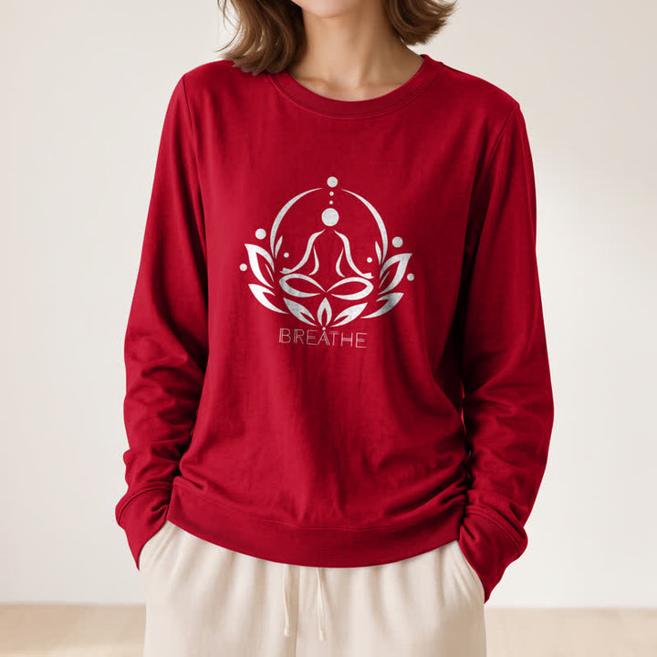 Chemise à manches longues pour femme Olivenorma en mélange de coton Breathe avec imprimé lotus - image 32