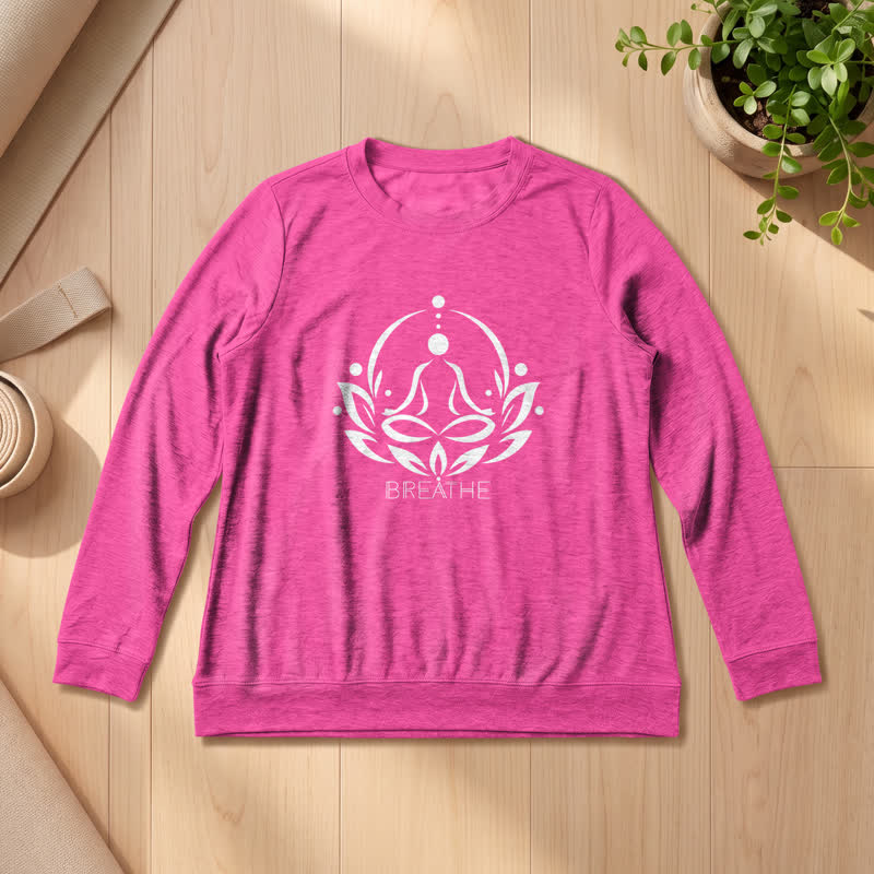 Chemise à manches longues pour femme Olivenorma en mélange de coton Breathe avec imprimé lotus - Rose - 2XL - image 18