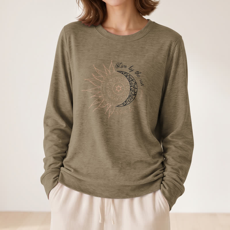 Chemise à manches longues pour femme Olivenorma en mélange de coton doux avec imprimé mandala soleil et lune - image 26
