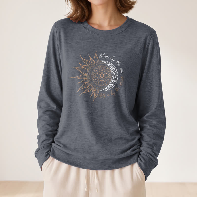 Chemise à manches longues pour femme Olivenorma en mélange de coton doux avec imprimé mandala soleil et lune - image 17
