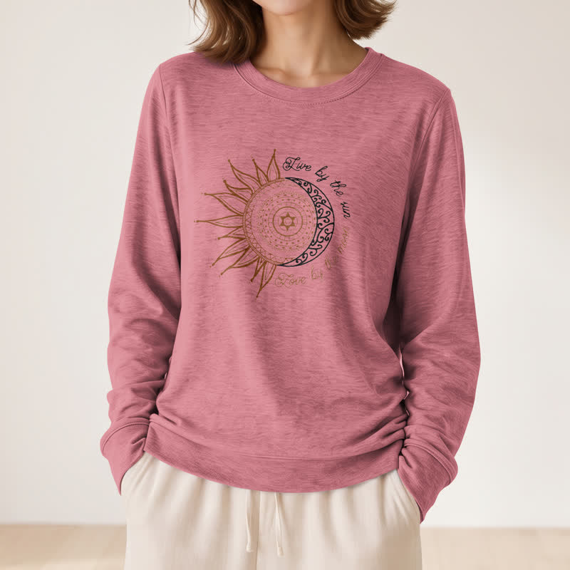 Chemise à manches longues pour femme Olivenorma en mélange de coton doux avec imprimé mandala soleil et lune - image 11
