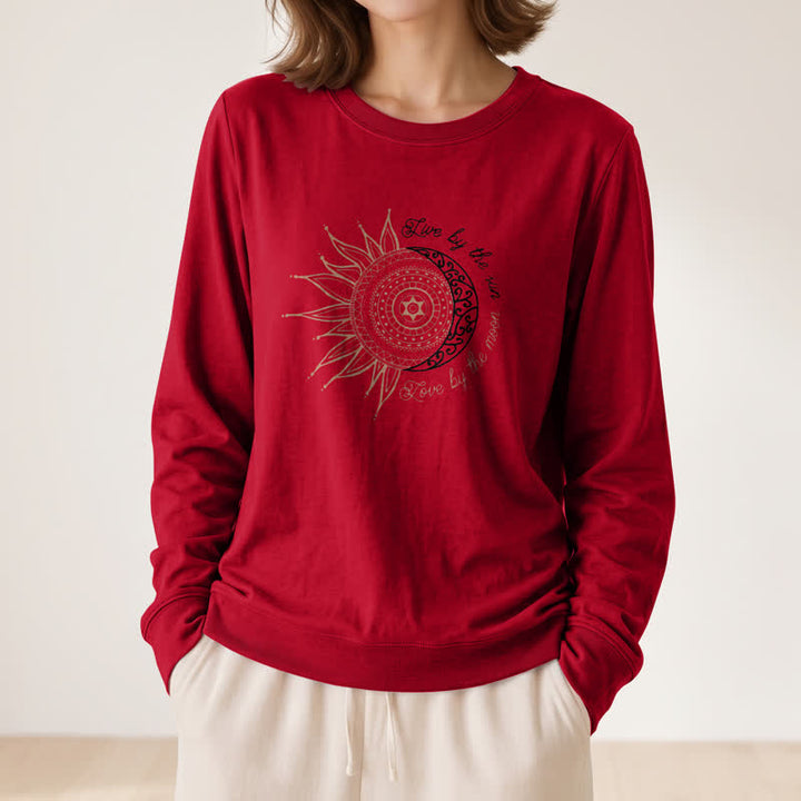 Chemise à manches longues pour femme Olivenorma en mélange de coton doux avec imprimé mandala soleil et lune - image 32