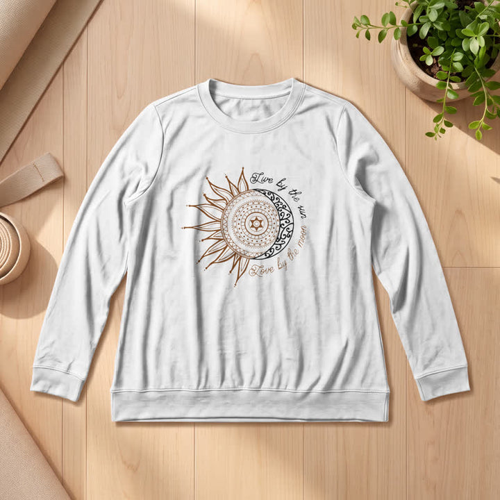 Chemise à manches longues pour femme Olivenorma en mélange de coton doux avec imprimé mandala soleil et lune - Blanc - 2XL - image 3