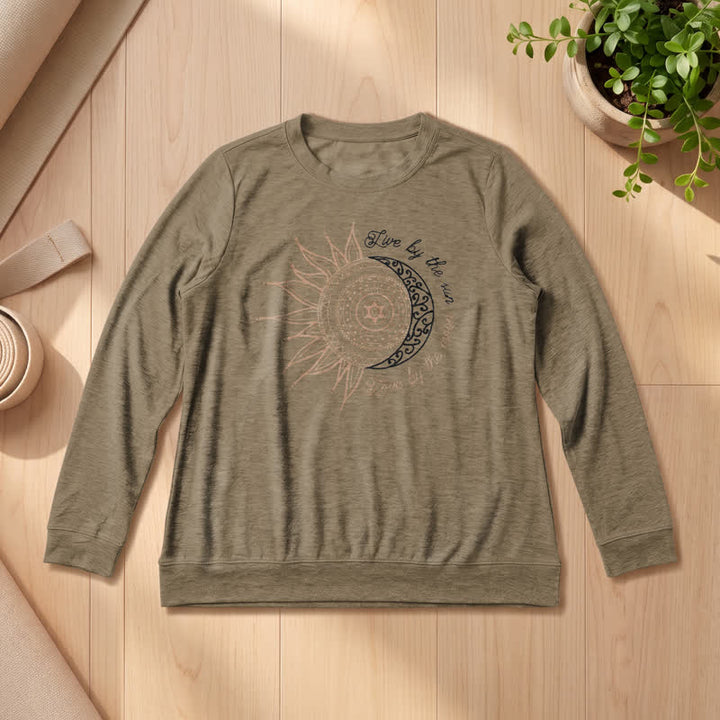 Chemise à manches longues pour femme Olivenorma en mélange de coton doux avec imprimé mandala soleil et lune - Café - 2XL - image 24