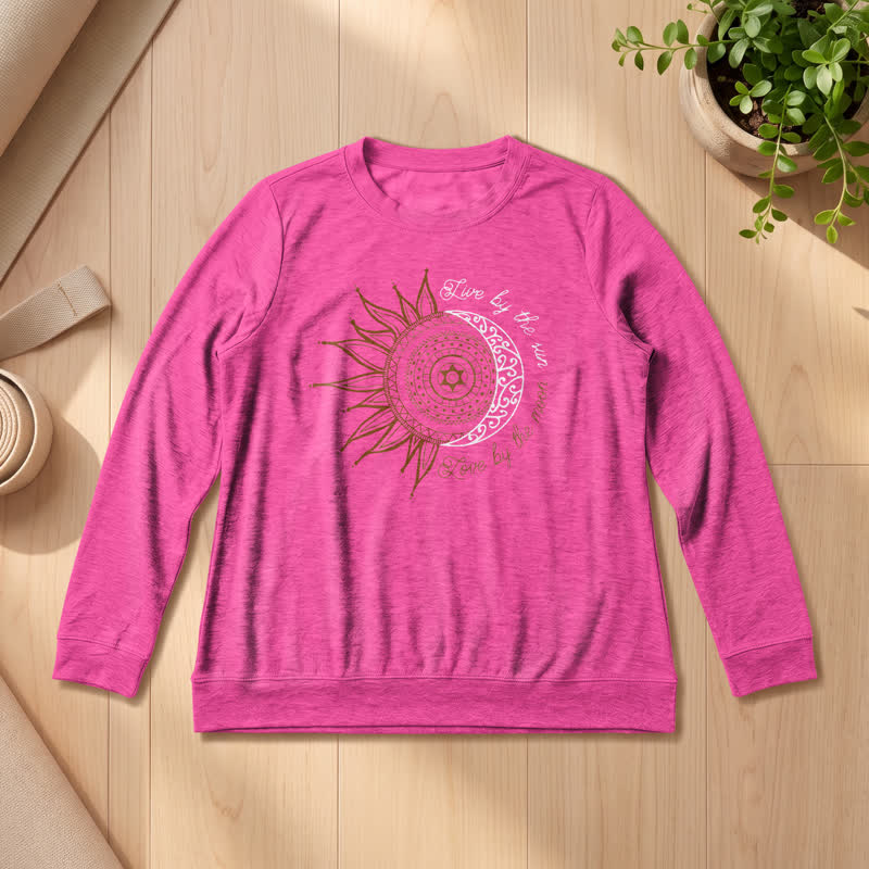 Chemise à manches longues pour femme Olivenorma en mélange de coton doux avec imprimé mandala soleil et lune - Rose - 2XL - image 21