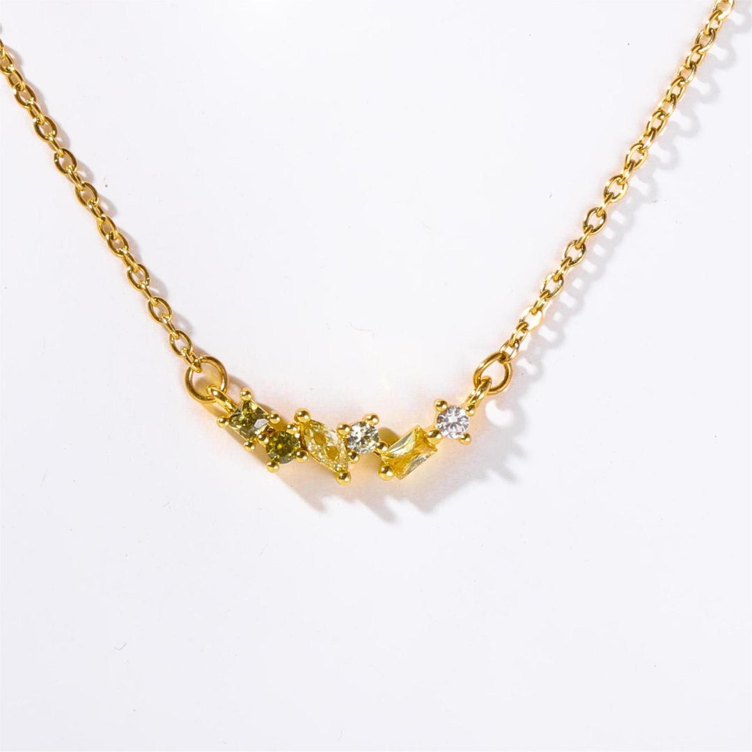 Collier avec pendentif en perles et pierres de naissance multiples Olivenorma plaqué or et cuivre 
