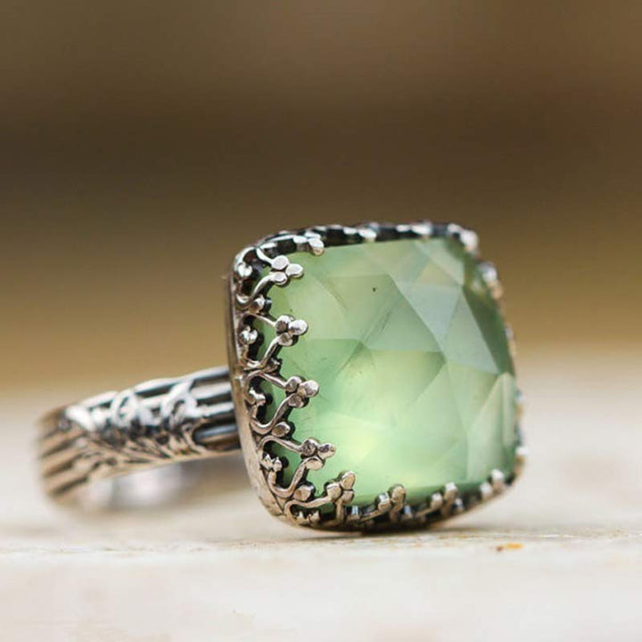 Bague en pierre de lune verte Olivenorma The Goddess Energy - Pierre de lune verte - Taille britannique T1/2 (US 10) - image 0