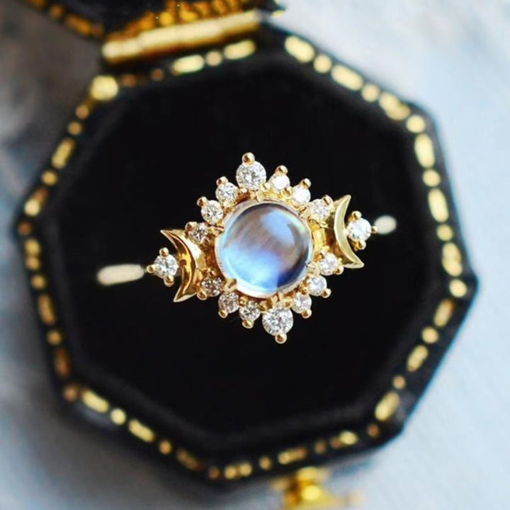 Bague Pierre de Lune Mon Soleil et mes Etoiles - Réglable - image 0