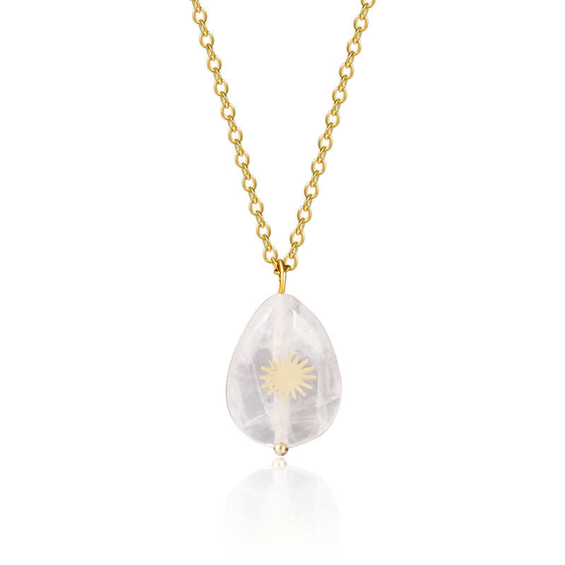 Collier de pierres précieuses de guérison en forme de goutte d'eau en hexagramme