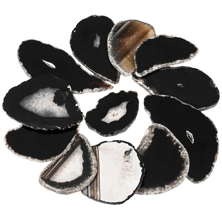 Décoration en pierres précieuses d'agate naturelle tranchée Olivenorma - Onyx noir - image 3