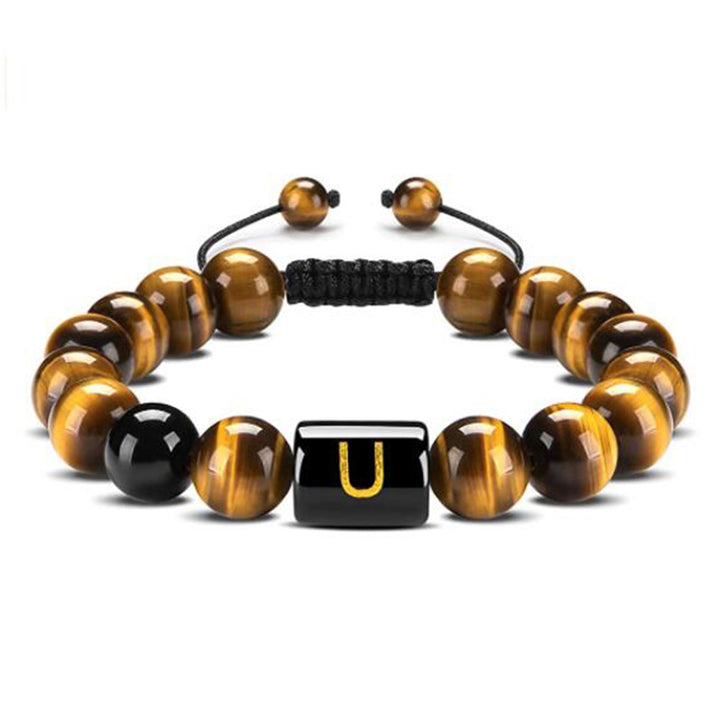 Bracelet de protection lettre œil de tigre - Œil de tigre - U - image 24