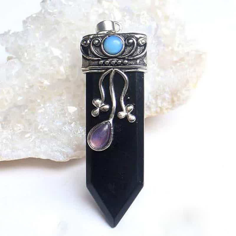 Collier en pierre naturelle de protection de la déesse Olivenorma 