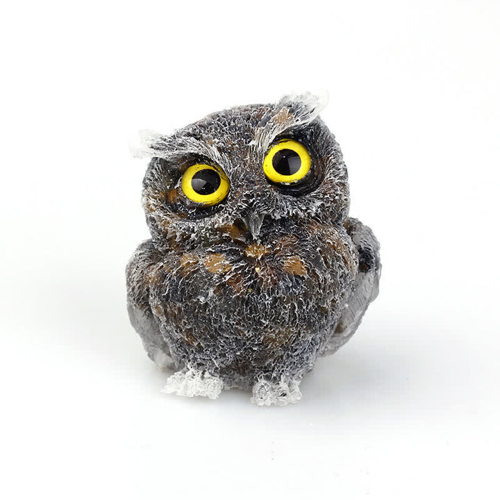 Décoration en pierre précieuse de hibou en cristal naturel Olivenorma