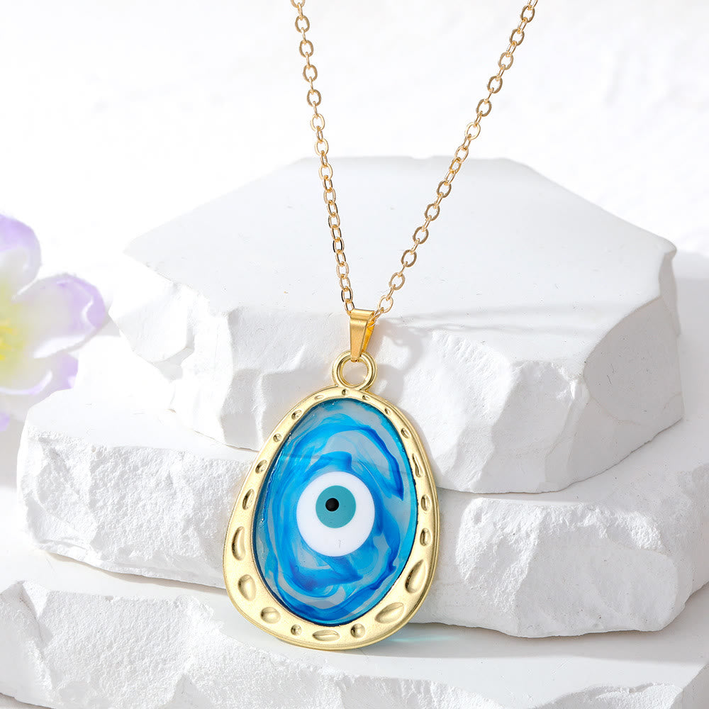 Collier en époxy multicolore contre le mauvais œil Olivenorma 