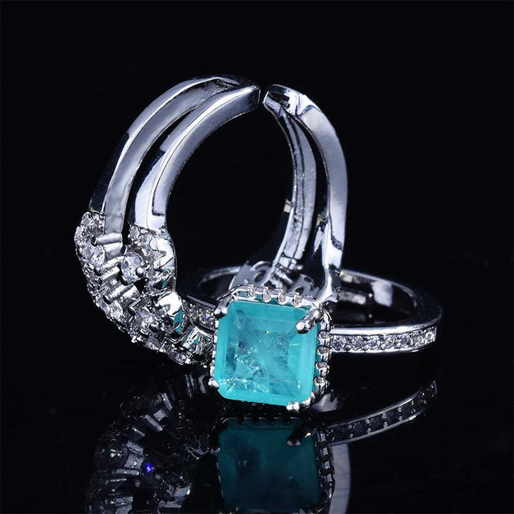 Ensemble de 2 bagues en tourmaline Paraiba Olivenorma