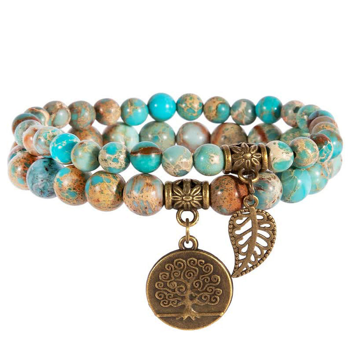 Bracelet de guérison en turquoise avec arbre de vie