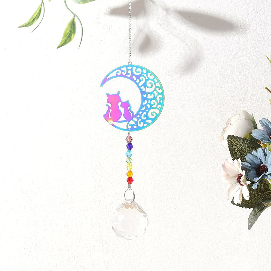 Carillon éolien à suspendre en cristal transparent avec perles chakra Olivenorma 