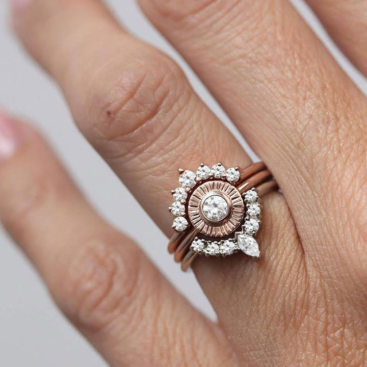 Ensemble de trois bagues Olivenorma Zircon Sunset