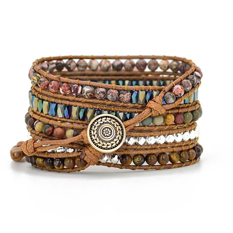 Bracelet enveloppant pour Apple Watch en agate d'Inde œil de tigre Olivenorma