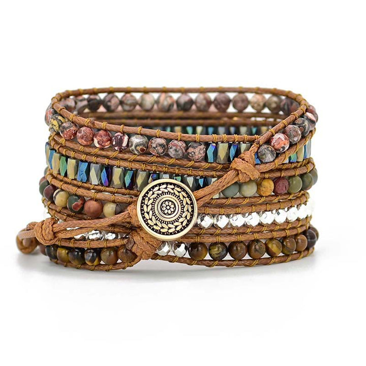 Bracelet enveloppant pour Apple Watch en agate d'Inde œil de tigre Olivenorma