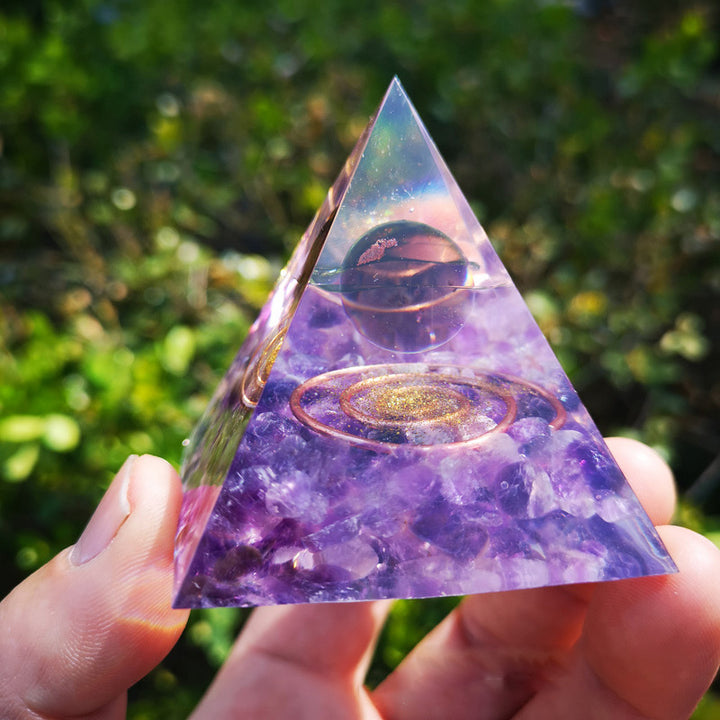 Pyramide d'orgone en améthyste Olivenorma