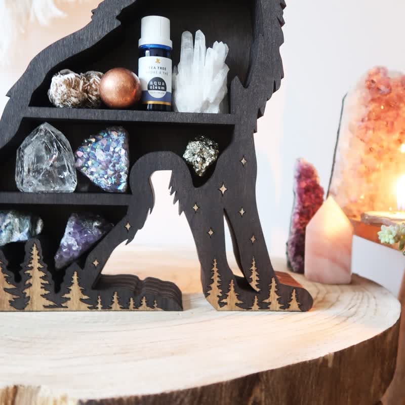 Etagère en cristal faite main en forme de loup Olivenorma