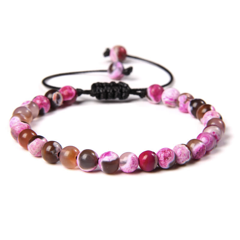 Bracelet tressé en perles de pierre naturelle de 6 mm Olivenorma