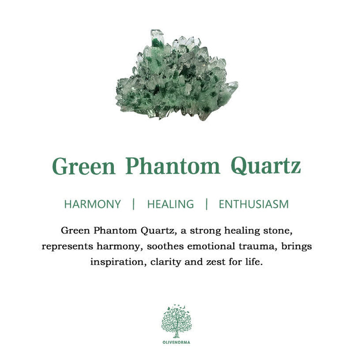 Olivenorma Magnifique décoration en quartz fantôme vert curatif