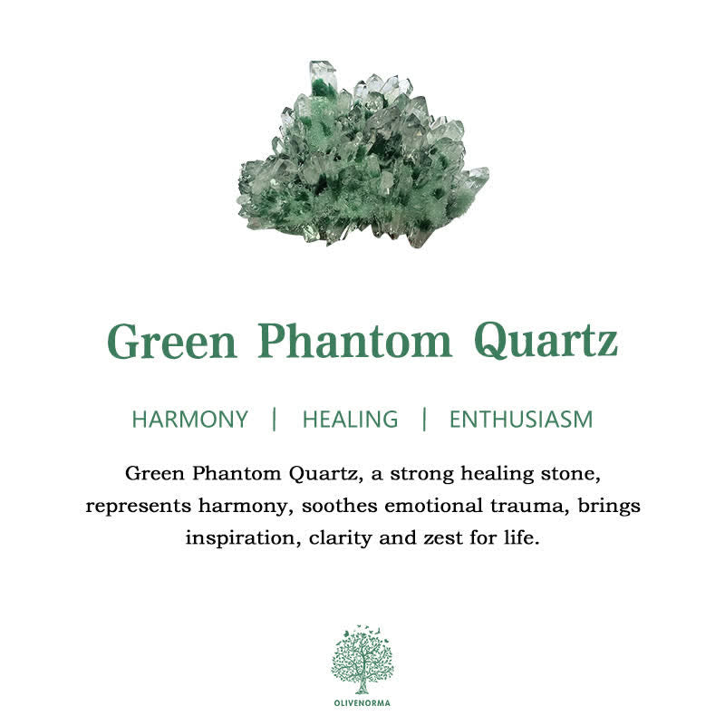 Pendentif en cristal de guérison en quartz fantôme vert