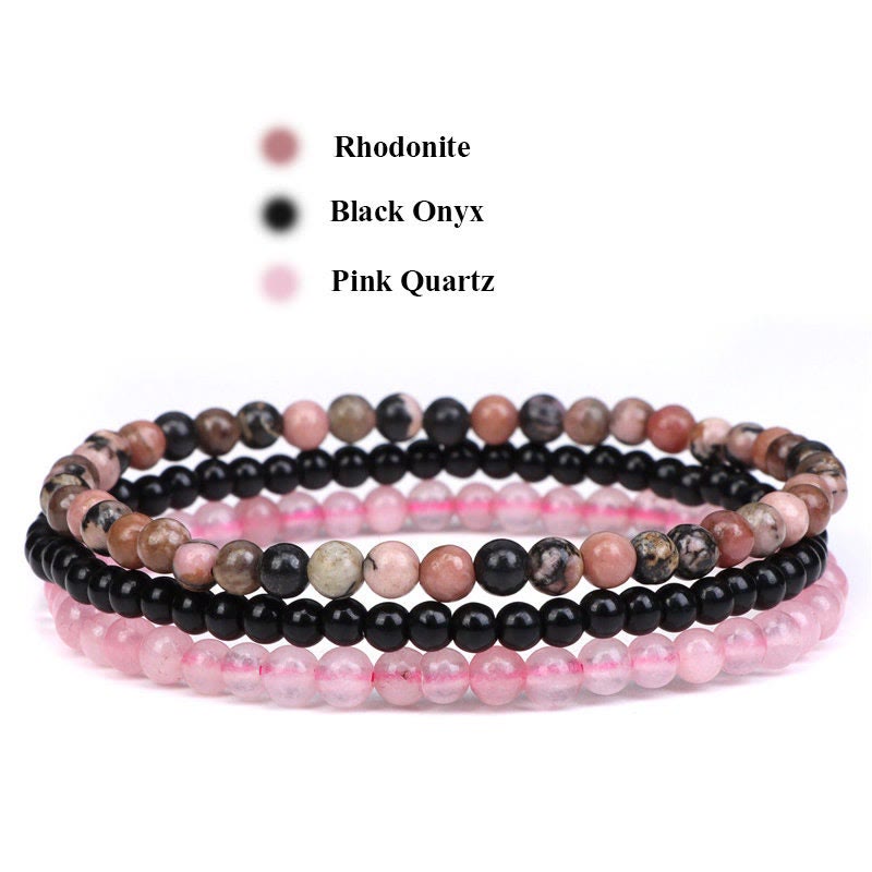 Bracelet de protection contre les énergies négatives en rhodonite Olivenorma 