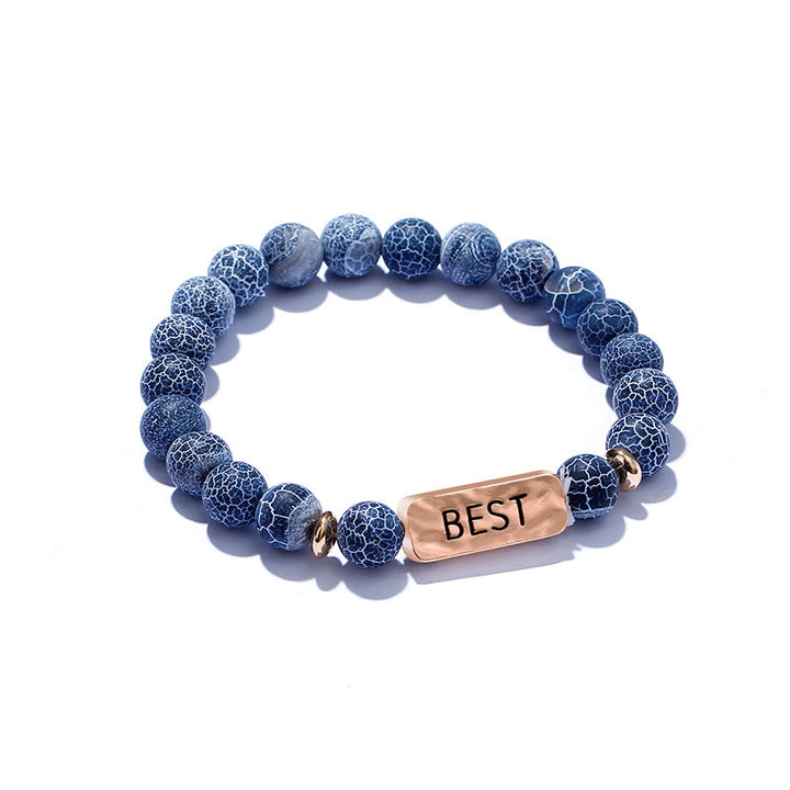 Bracelet gravé Olivenorma avec pierres précieuses naturelles pour meilleur ami 