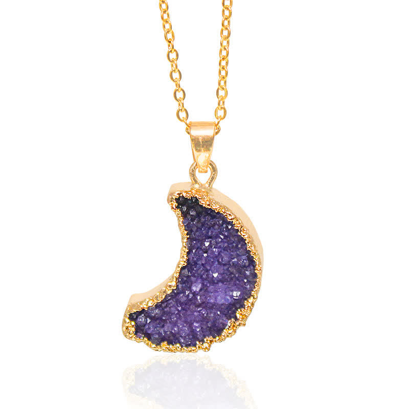 Collier croissant de lune en cristal naturel Olivenorma