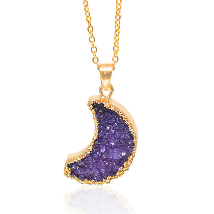 Collier croissant de lune en cristal naturel Olivenorma