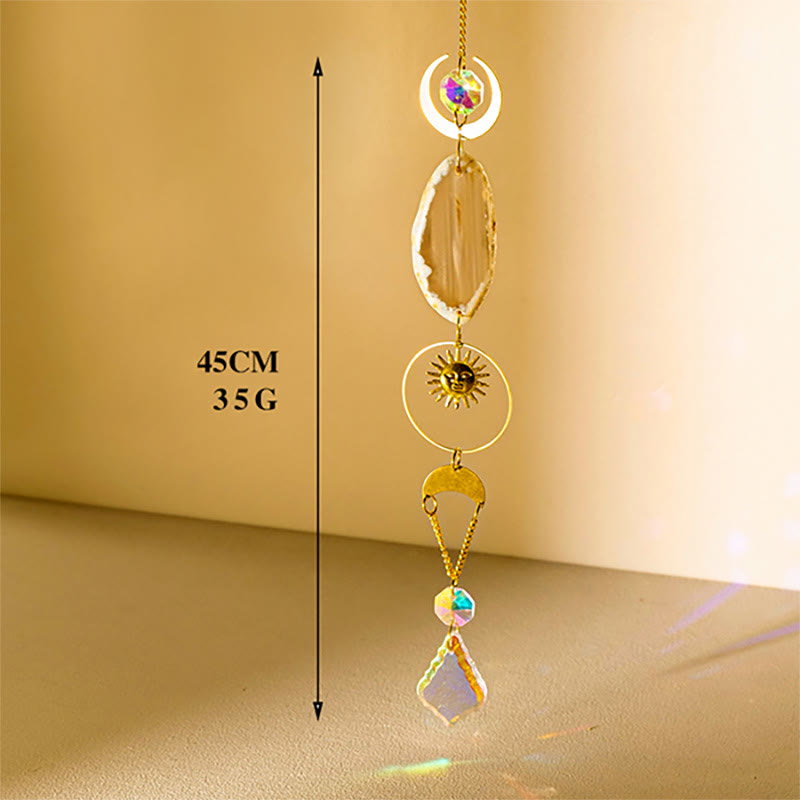 Carillon éolien attrape-soleil en cristal d'agate naturelle Olivenorma