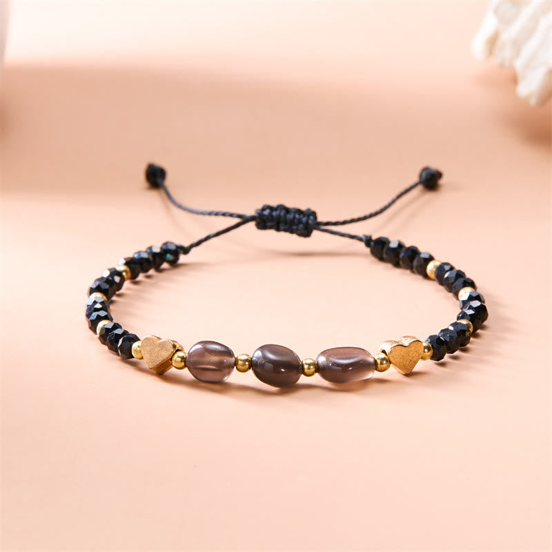 Bracelet tressé en perles d'amour en gravier naturel irrégulier Olivenorma