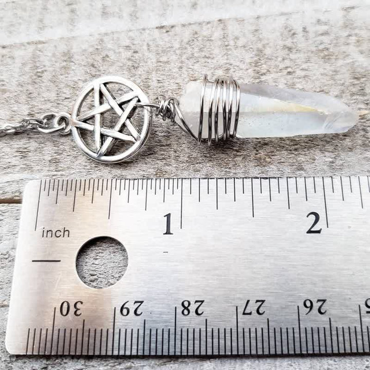 Collier de sorcière en quartz pentagramme Olivenorma 