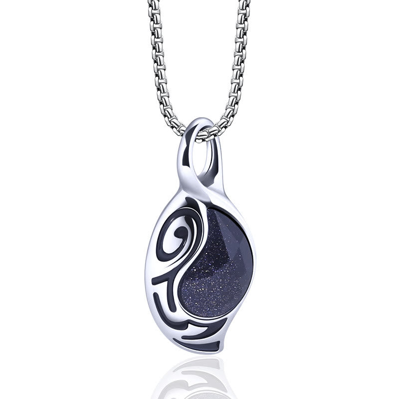 Collier en acier titane avec protection contre la chance et le courage Olivenorma 
