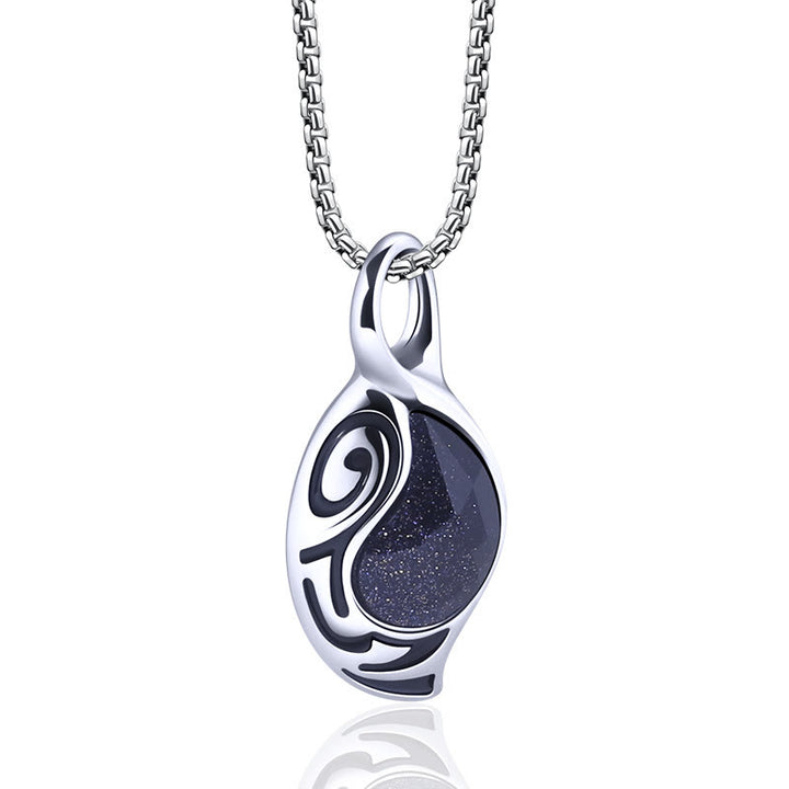 Collier en acier titane avec protection contre la chance et le courage Olivenorma 