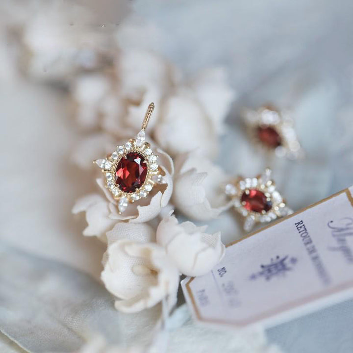 Bague d'ambiance vintage en rubis "Miss Rose" Olivenorma