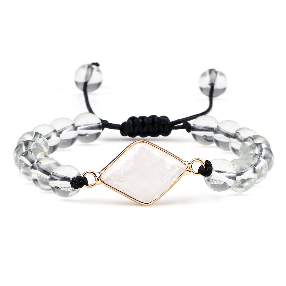 Bracelet en perles d'opalite avec pierre œil de chat Olivenorma