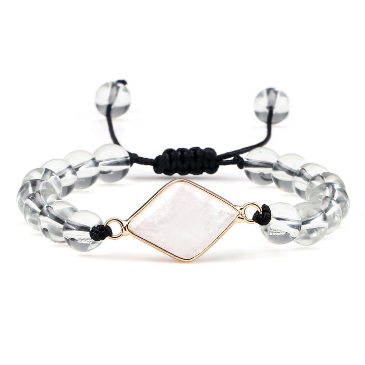 Bracelet en perles d'opalite avec pierre œil de chat Olivenorma