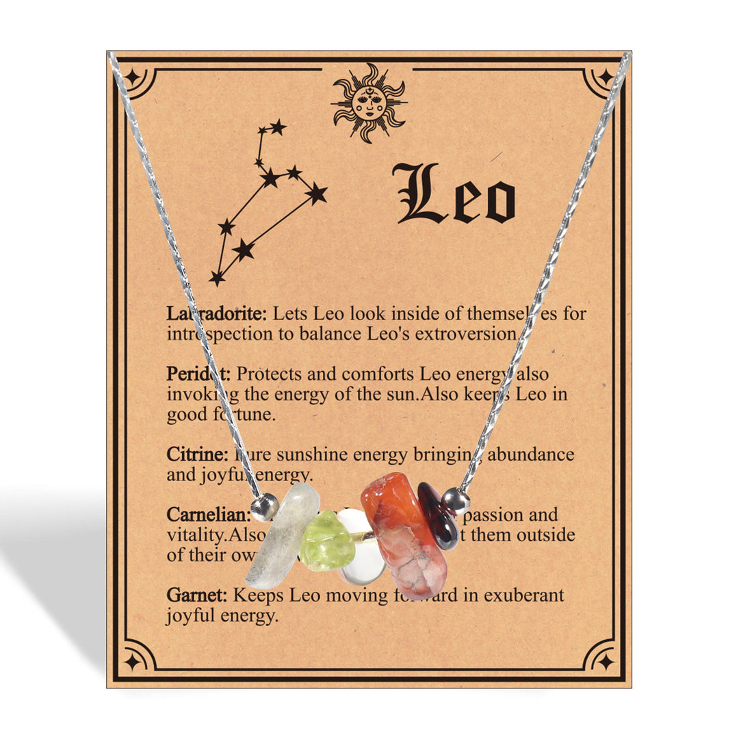 Collier ras du cou signe du zodiaque en pierre naturelle Olivenorma