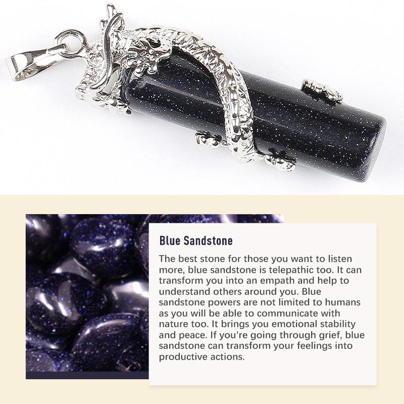 Pendentif exquis en pierre naturelle et cristal Olivenorma 