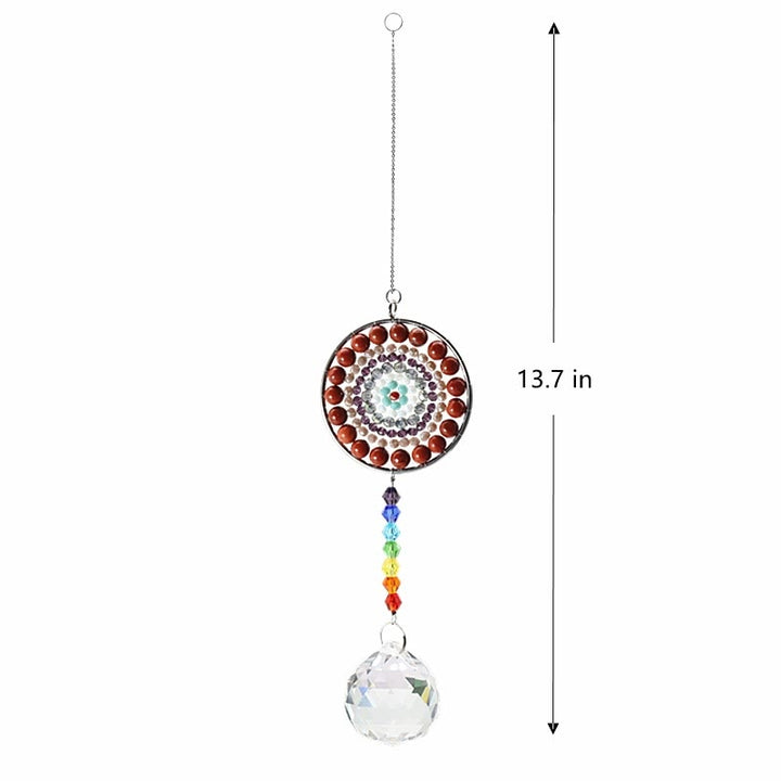 Carillon éolien chakra fait main avec attrape-soleil en cristal Olivenorma