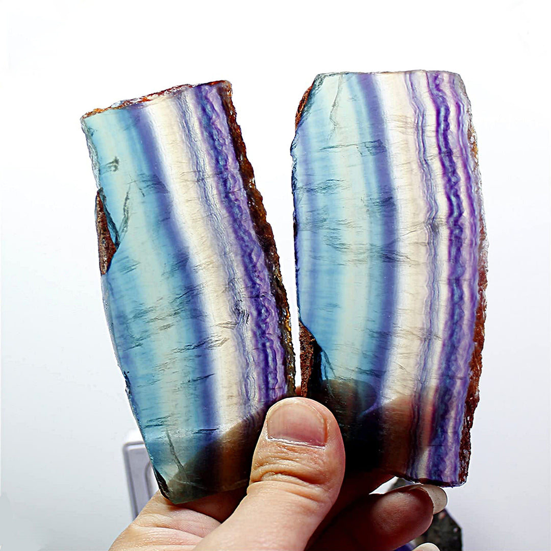 Décoration en pierres précieuses naturelles de fluorite arc-en-ciel brute Olivenorma