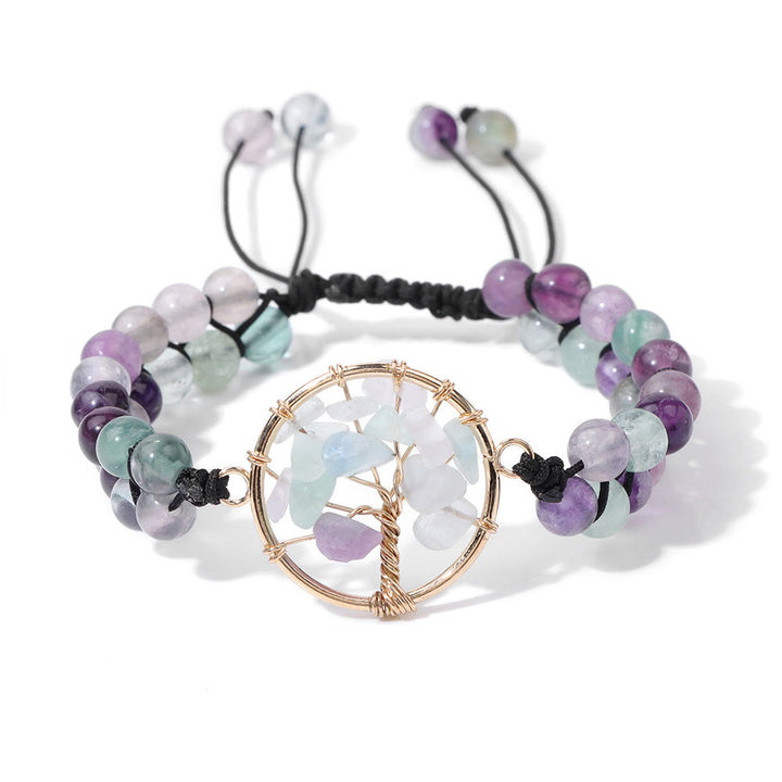Bracelet Arbre de vie tressé double en perles de 6 mm Olivenorma