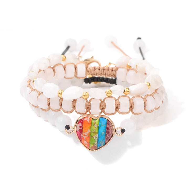 Bracelet pendentif en forme de cœur tressé fait main Olivenorma 
