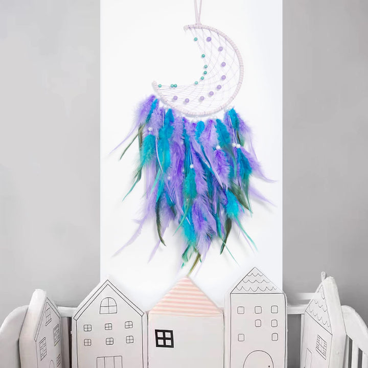 Attrape-rêves en jade violet turquoise fait main Olivenorma 