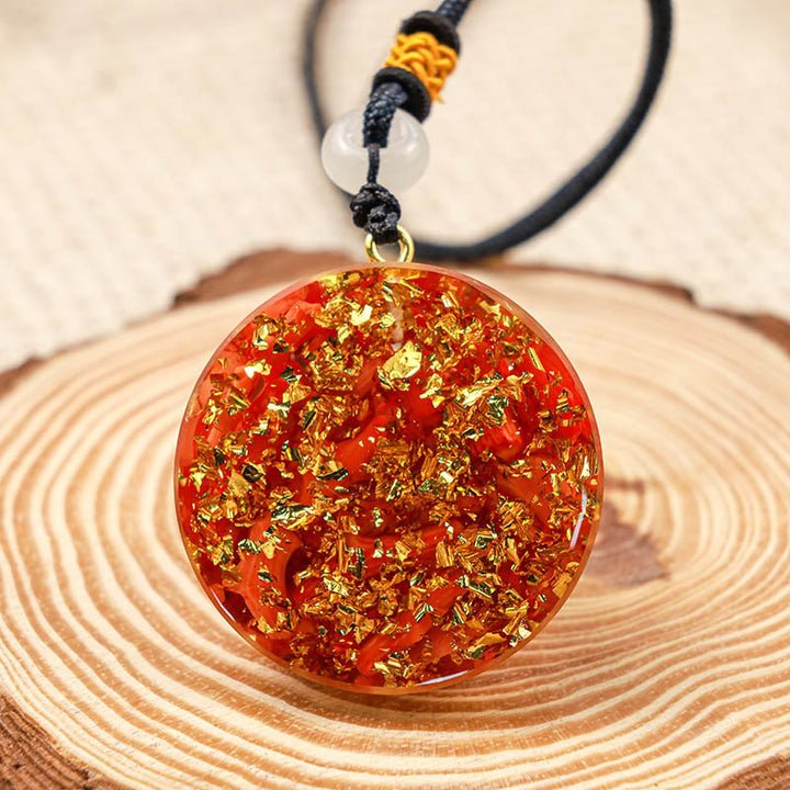 Collier Hamsa Balance en corail rouge