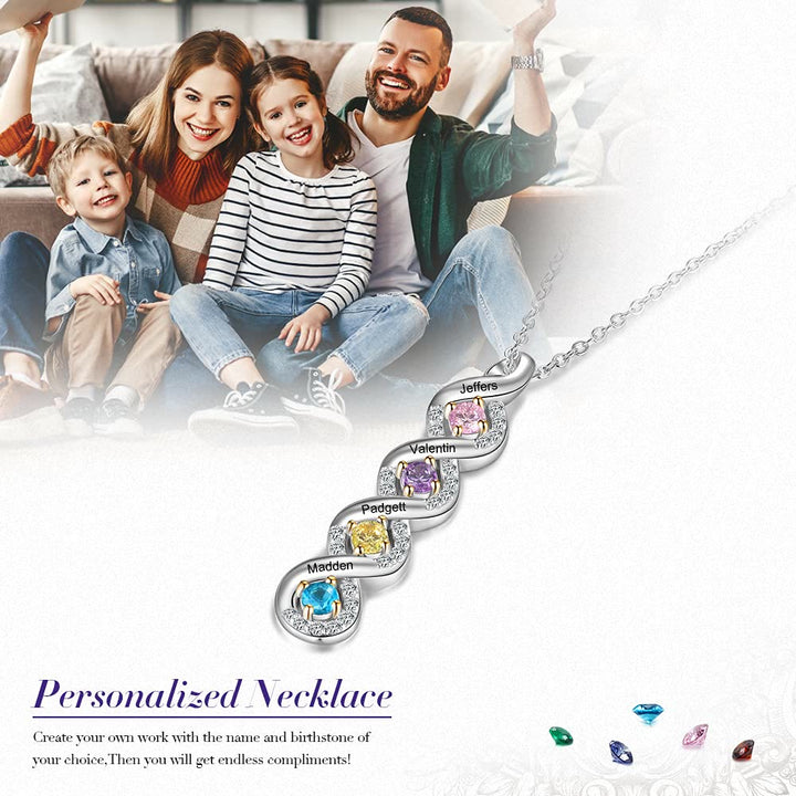 Collier avec pierre de naissance gravée pour femme Olivenorma
